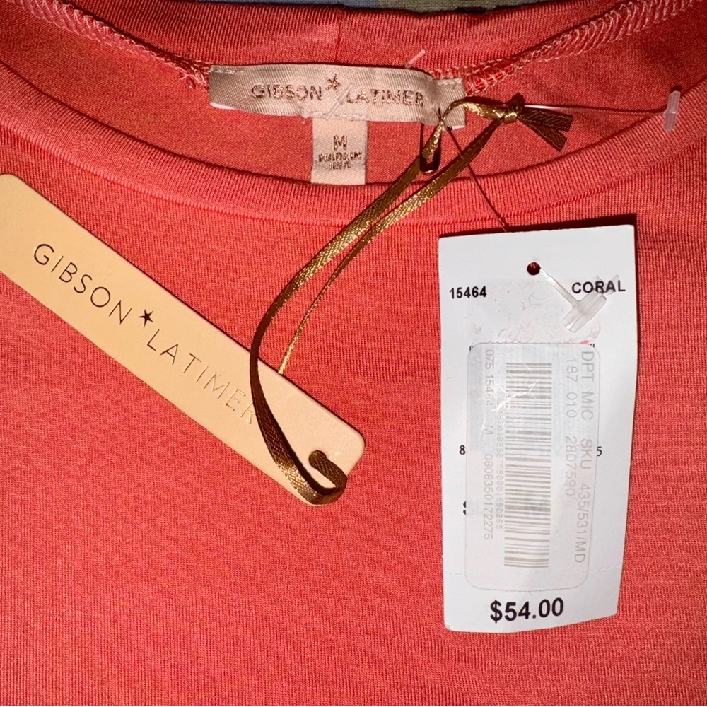 Gibson Latimer Coral Peplum Tank Top NWT Size M - Picture 10 of 11